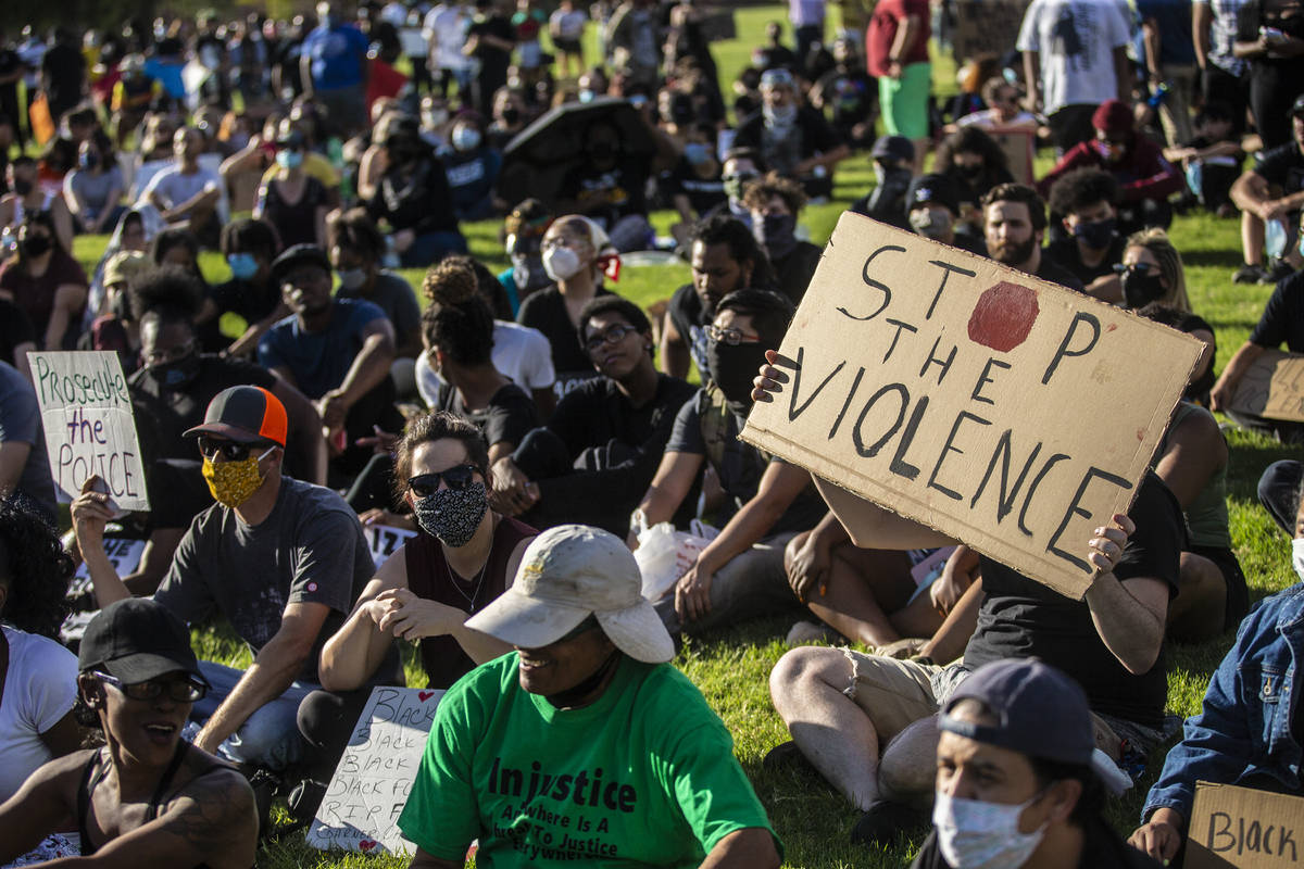 Thousands of people showed up at a Black Lives Matter event at Kianga Isoke Palacio Park on Fri ...