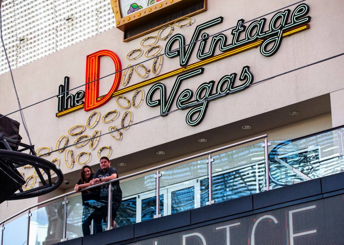 People take in the sights from the D Las Vegas at the Fremont Street Experience in downtown Las ...