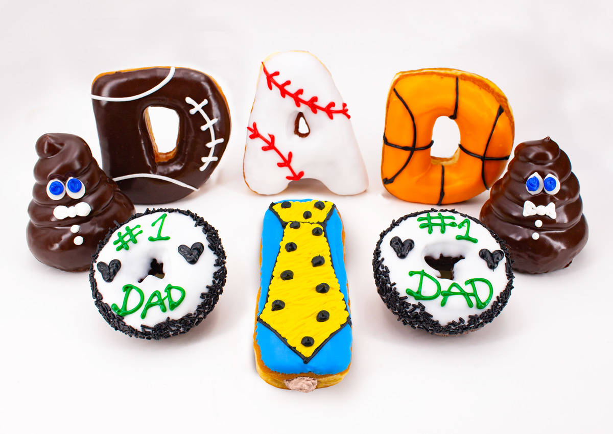 Father's Day-themed doughnuts available at Pinkbox Doughnuts locations. (Pinkbox Doughnuts)