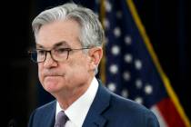 FILE - In this Tuesday, March 3, 2020 file photo, Federal Reserve Chair Jerome Powell pauses du ...