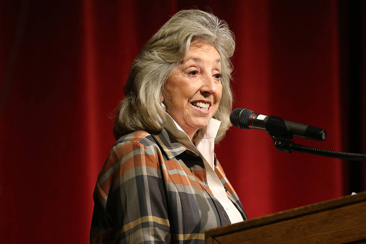 U.S. Rep. Dina Titus, D-Nev., speaks during the panel discussion, Assessing the Trump Presidenc ...