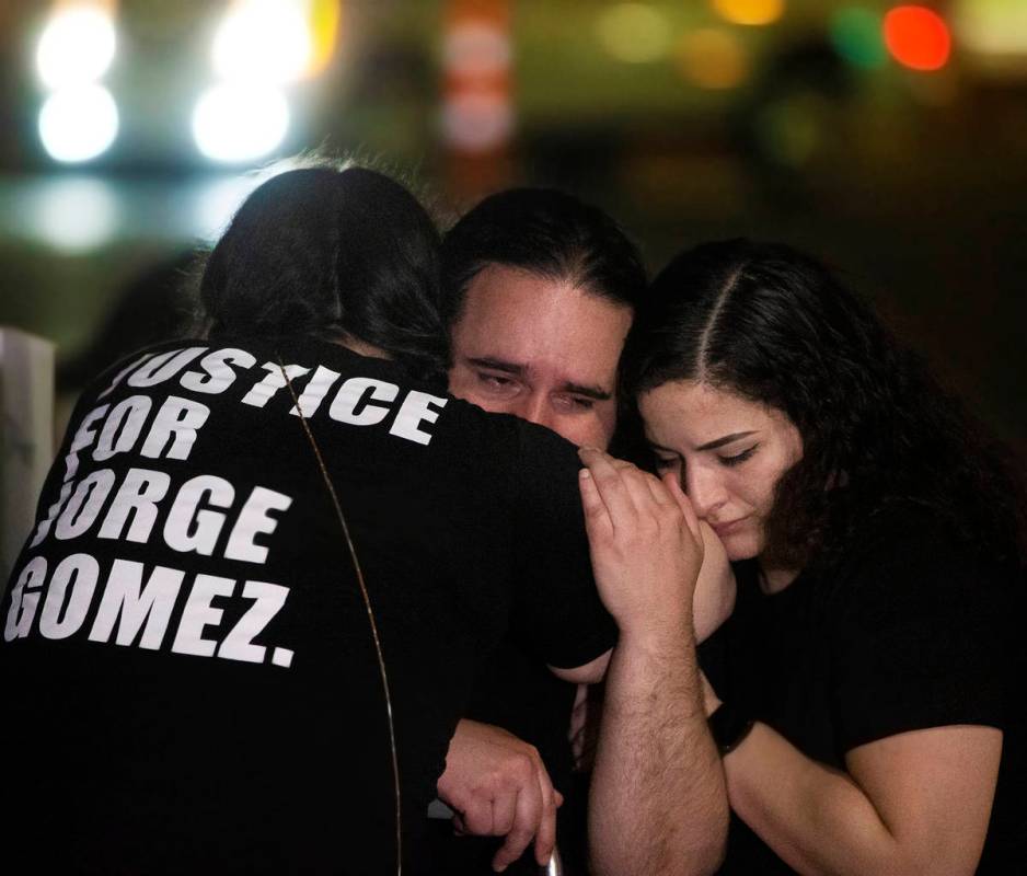 Emotions ran high during a vigil in front of City Hall for Jorge Gomez, the man who was fatally ...