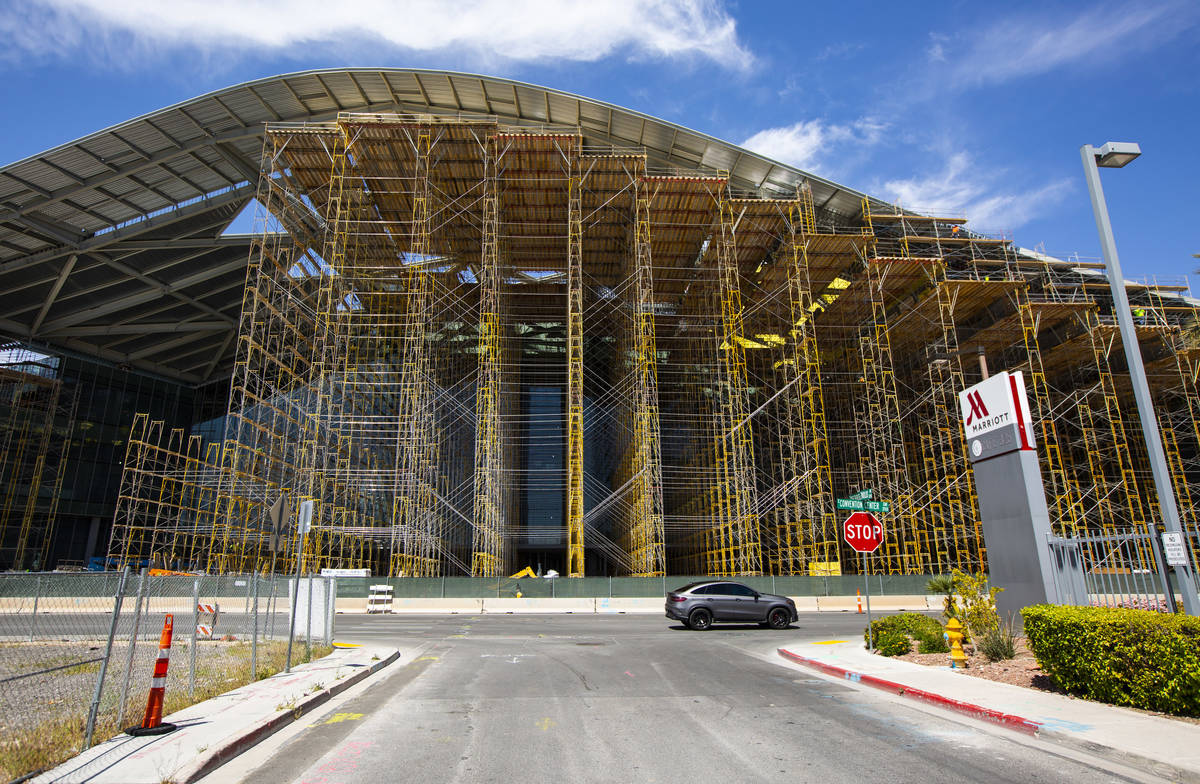 Construction continues on the Las Vegas Convention Center expansion in Las Vegas on Thursday, A ...