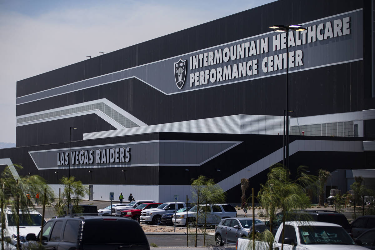 Construction continues at the Las Vegas Raiders team headquarters in Henderson on Friday, June ...