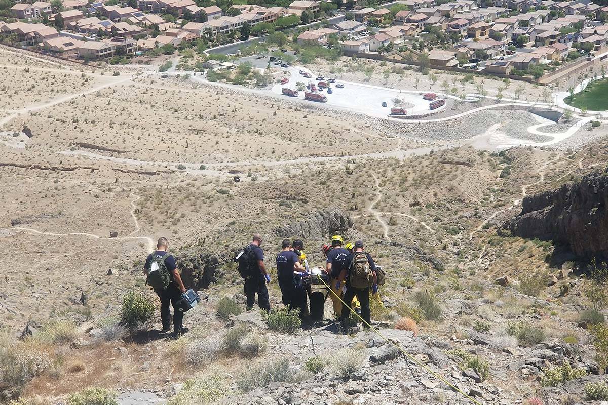 The Las Vegas Fire Department rescued an injured hiker at Cliff S ...