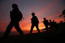 South Korean Marines patrol on Yeonpyeong Island, South Korea, Tuesday, June 16, 2020. North Ko ...
