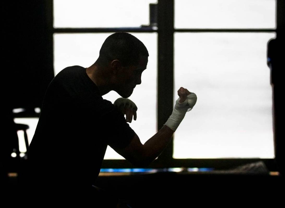 Gabe Flores Jr. works out at Capetillo & TM Boxing on Saturday, June 13, 2020, in Las Vegas ...