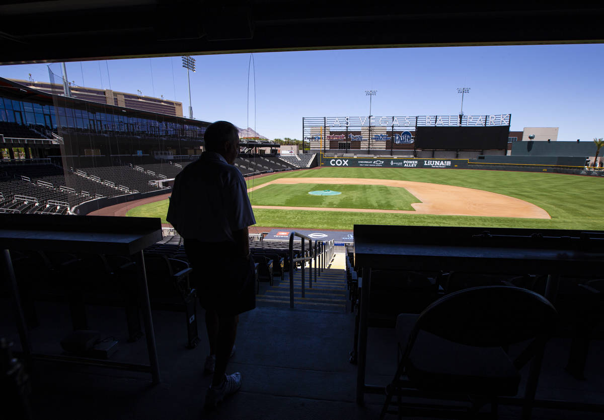 Las Vegas Aviators president Don Logan looks out at at Las Vegas Ballpark in Downtown Summerlin ...