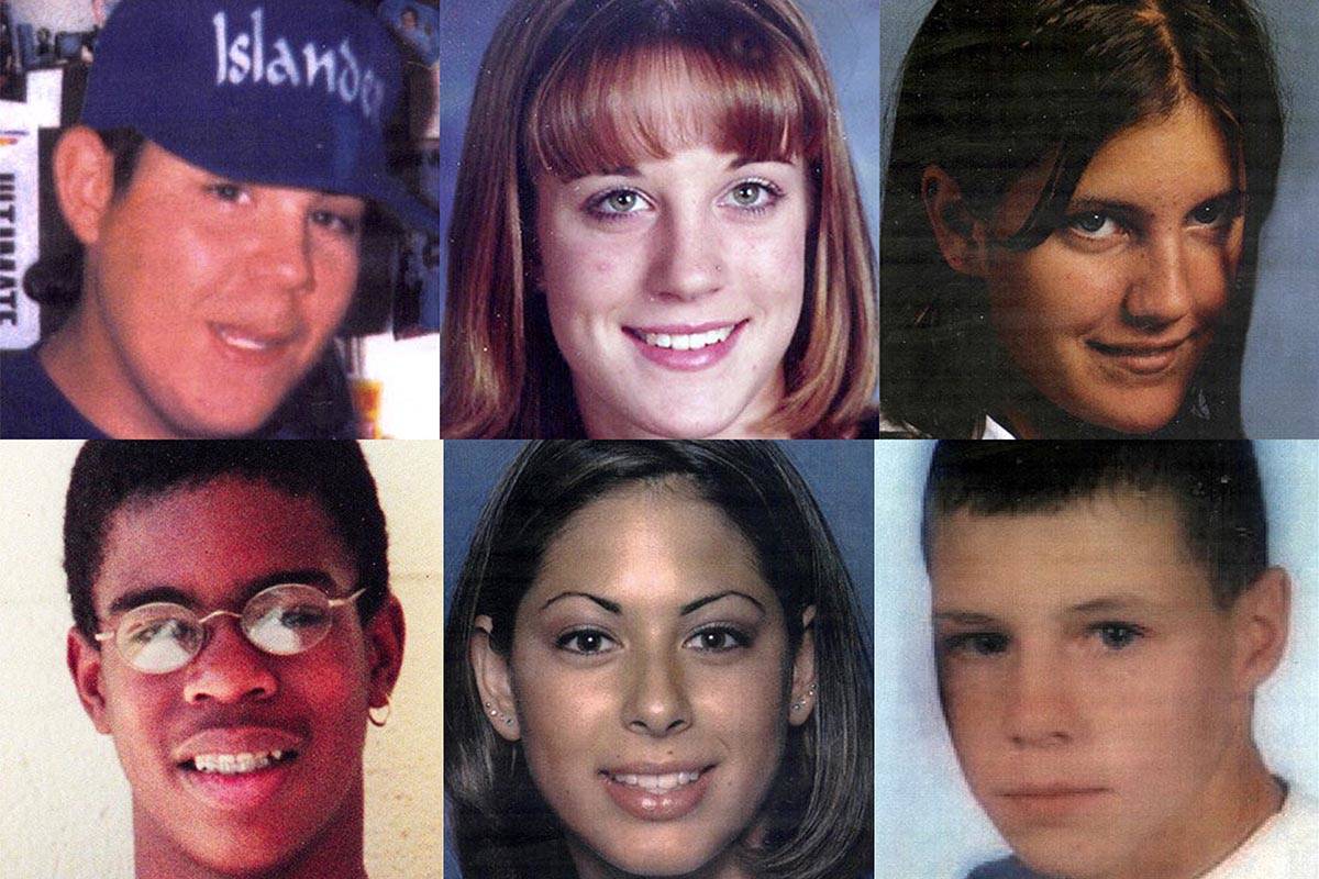 This combination of photos shows the six teens killed by Jessica Williams clockwise from top le ...