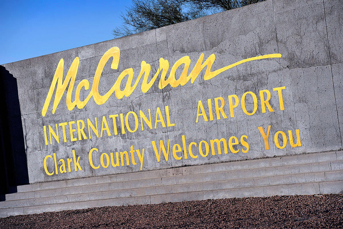 McCarran International Airport marquee sign (Las Vegas Review-Journal)