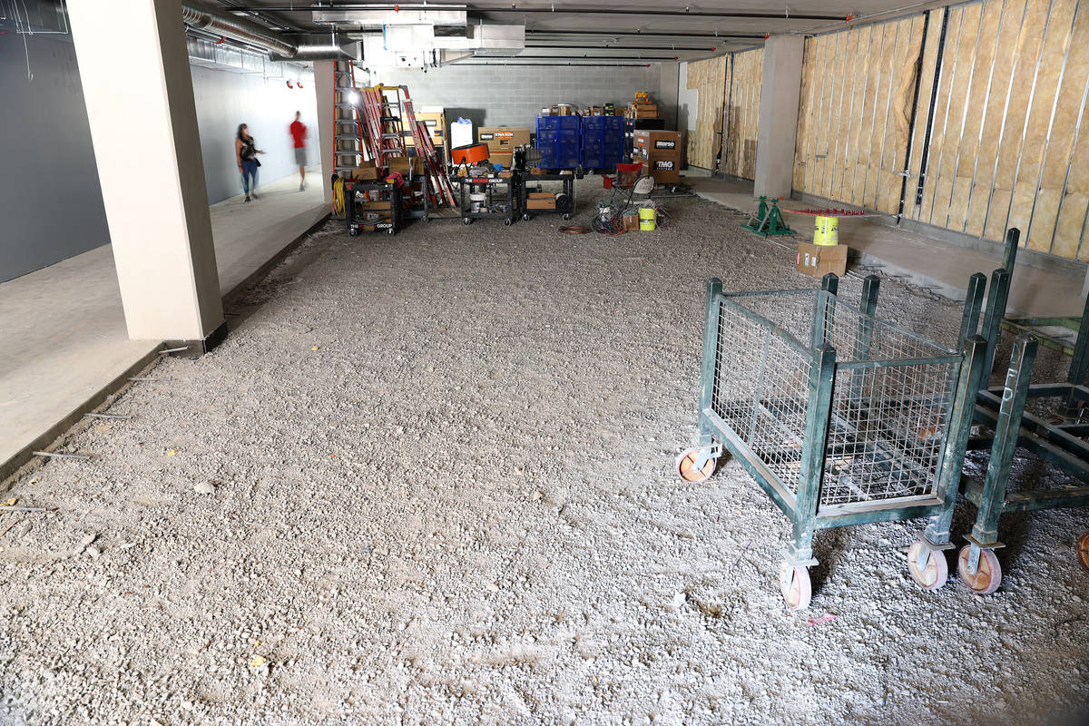 A locker room under construction at the Henderson Silver Knights practice facility Lifeguard Ar ...