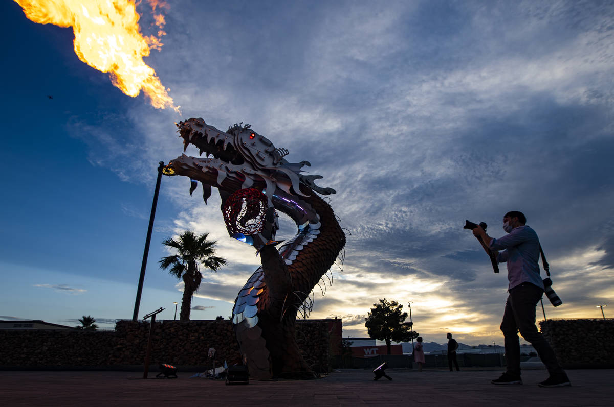 Photographer Wade Vandervort, of the Las Vegas Sun, takes a picture of "El Scorcho" b ...