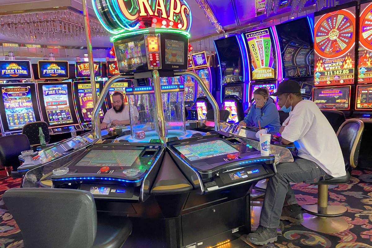 Gamblers at Four Queens in downtown Las Vegas on Friday, June 26, 2020. (K.M. Cannon/Las Vegas ...