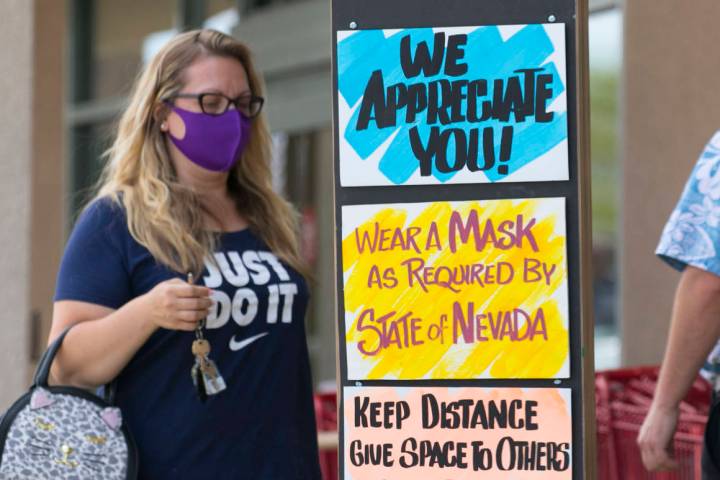 Customers line up to enter Trader Joe's on Friday, June 26, 2020, in Henderson. Starting Friday ...