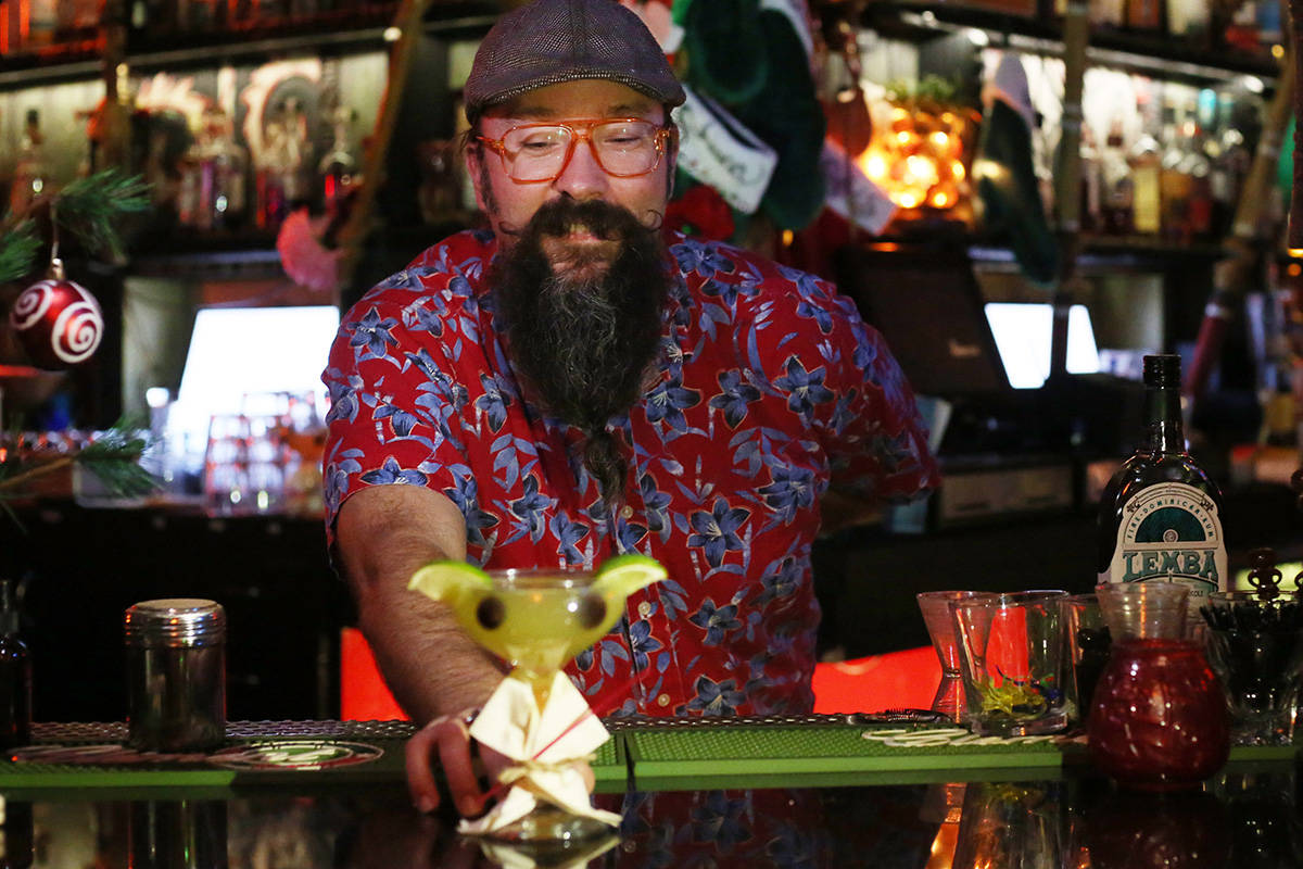 The Baby Yoda cocktail at the Golden Tiki in Las Vegas on Monday, Dec. 23, 2019. Elizabeth Page ...