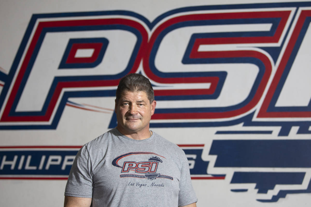 Mark Philippi, former strongman competitor and UNLV strength coach, stands for a portrait at Ph ...