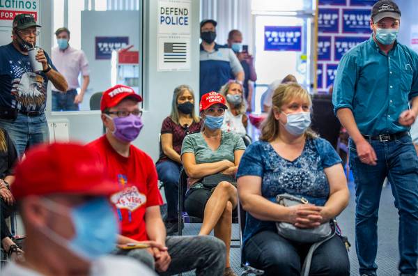 Volunteers receive in-person training at President Donald Trump's re-election campaign headquar ...