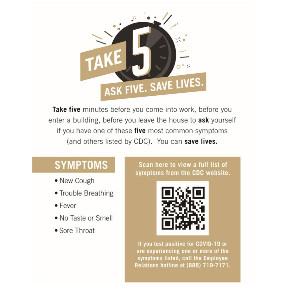 A poster outlining MGM Resort International's "Take 5" campaign. (courtesy)