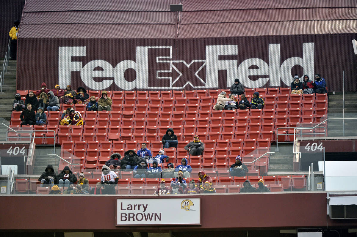 In this Dec. 9, 2018, file photo, FedEx Field is less than full during the second half of an NF ...