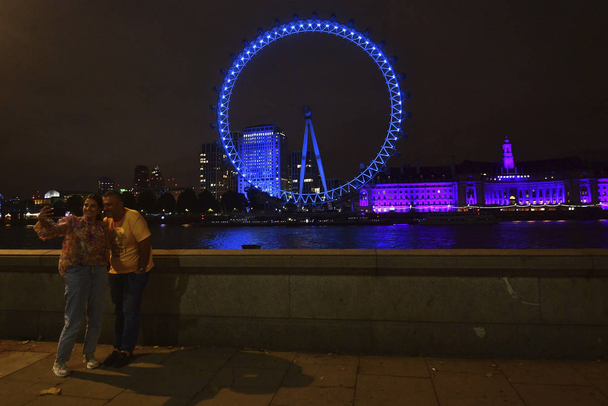 As part of the National Health Service (NH)S birthday celebrations The London Eye is illuminate ...