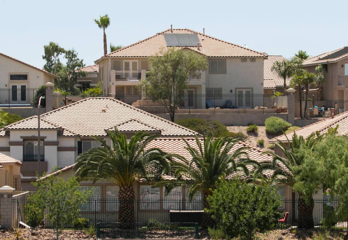 Homes in the Seven Hills community in Henderson, Tuesday, July 7, 2020. House prices hit an all ...
