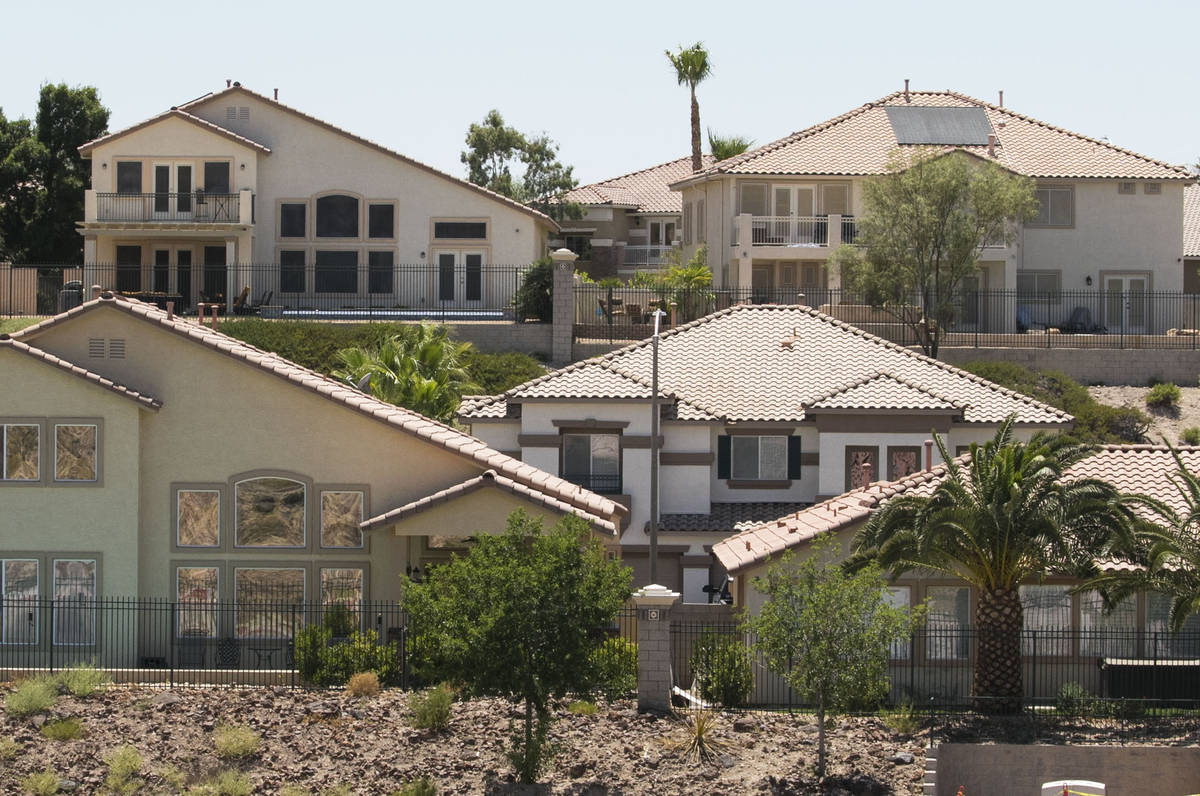 Homes in the Seven Hills community in Henderson, Tuesday, July 7, 2020. House prices hit an all ...