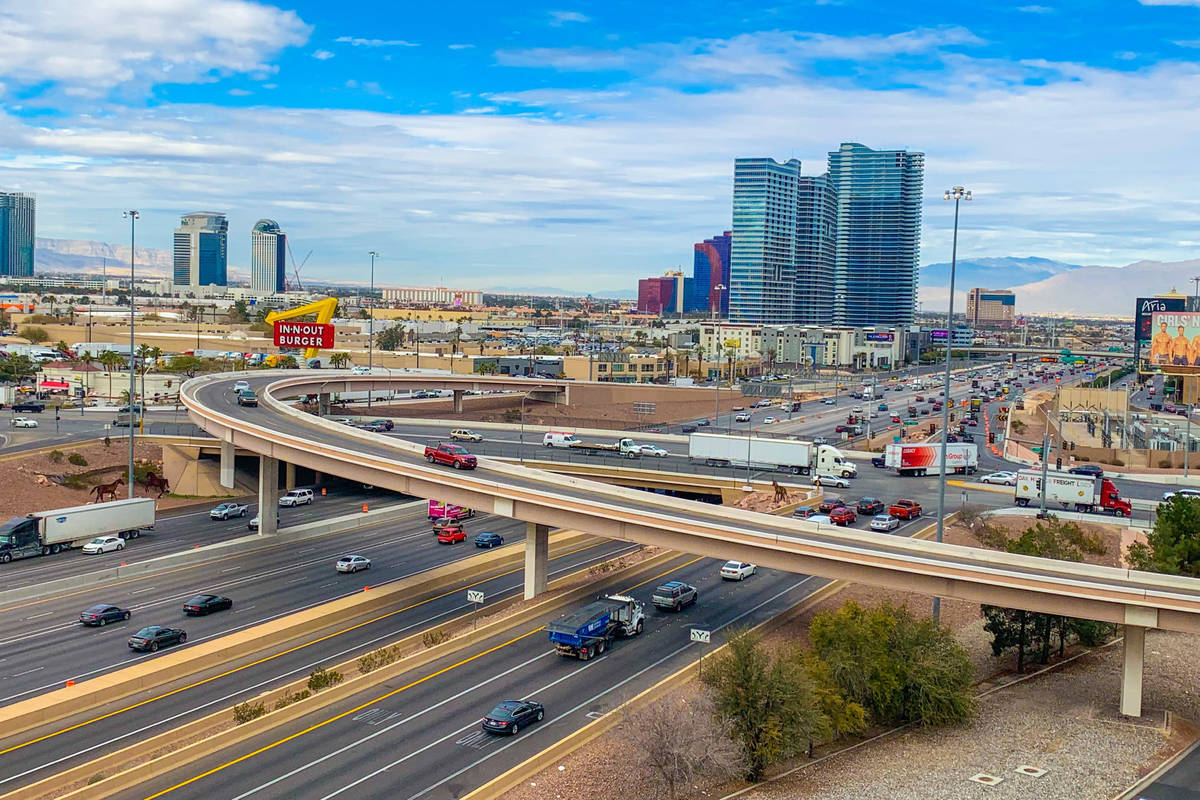 The Interstate 15-Tropicana Avenue interchange, seen Jan. 31, 2019, is set for a $200 million u ...