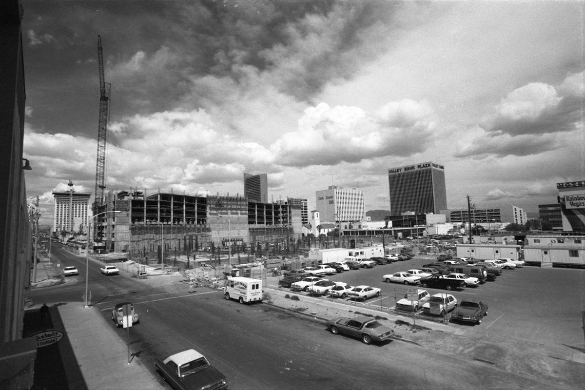 Construction of the Clark County Detention Center in downtown Las Vegas in 1982. The view is lo ...
