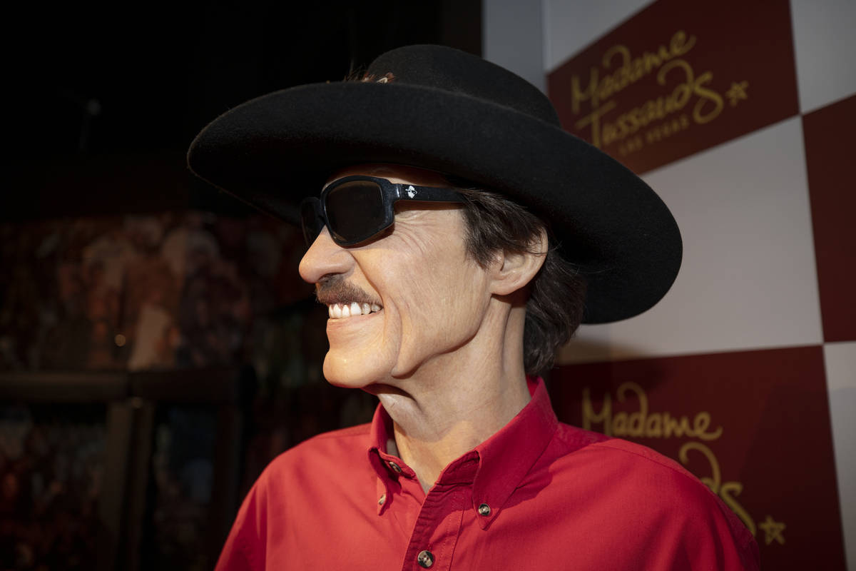 A wax figure of NASCAR's Dale Earnnhardt is seen during a tour of Madame Tussauds Las Vegas wax ...