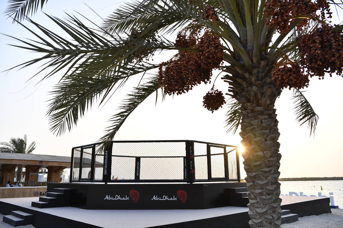 ABU DHABI, UNITED ARAB EMIRATES - JULY 09: A general view of the Octagon at Yas Beach ahead of ...