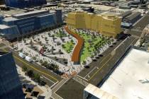 A tentative rendering for Las Vegas's Downtown Central Plaza Project. (City of Las Vegas)