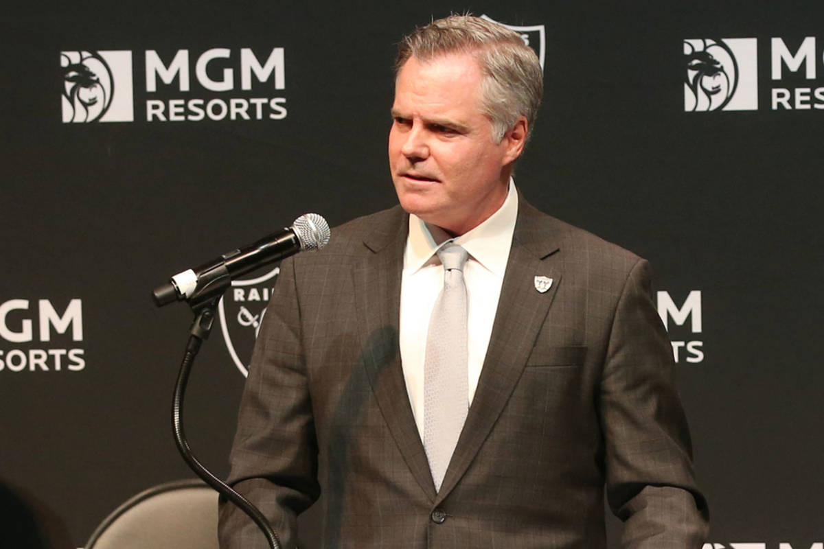 Jim Murren, now former MGM Resorts CEO and chairman, speaks at a news conference at Mandalay Ba ...
