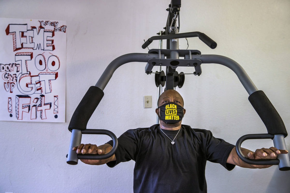 Resident Raggie Cole works out as part of his treatment plan at CrossRoads of Southern Nevada o ...