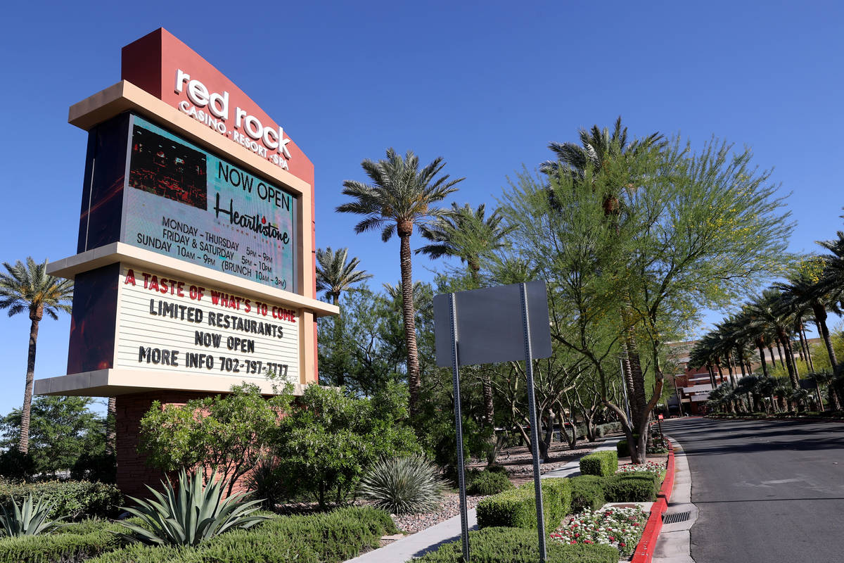 Red Rock Resort in Las Vegas Tuesday, May 26, 2020. Restaurants at three Station Casinos proper ...