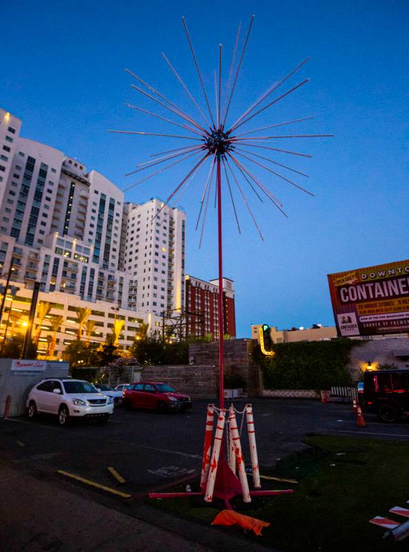 "Firework" art installation at Fremont Street and Las Vegas Boulevard in downtown Las ...