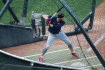 Minnesota Twins' Josh Donaldson takes batting practice during the baseball summer camp Wednesda ...
