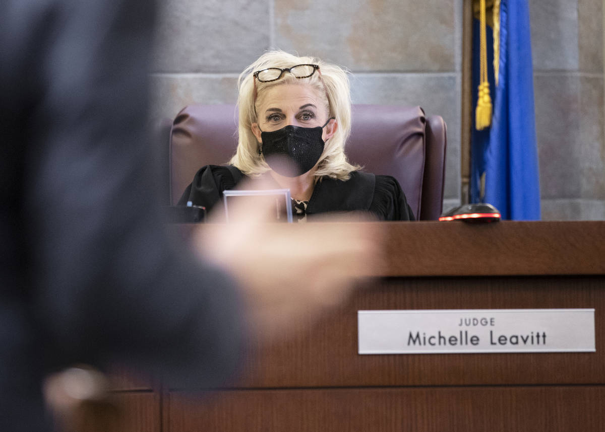 Judge Michelle Leavitt listens to arguments during the sentencing of Ray Brown, convicted in th ...