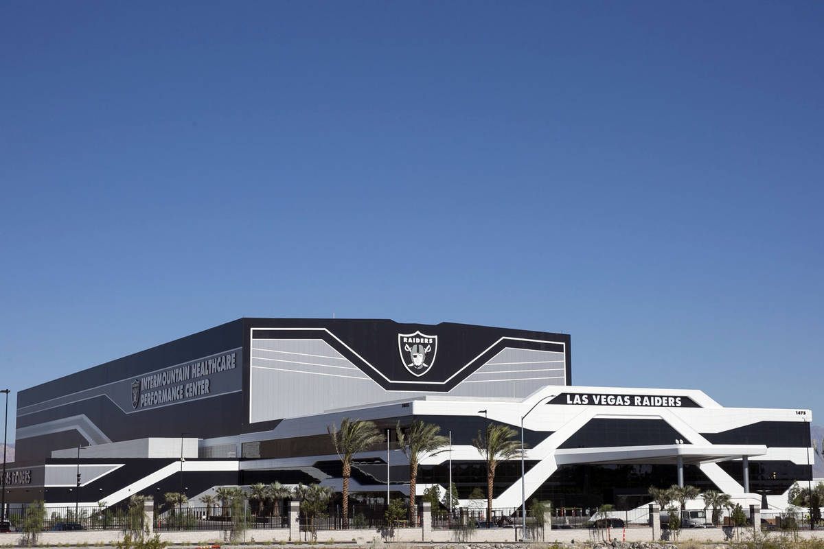 The Las Vegas Raiders headquarters and practice facility photographed on Wednesday, July 8, 202 ...
