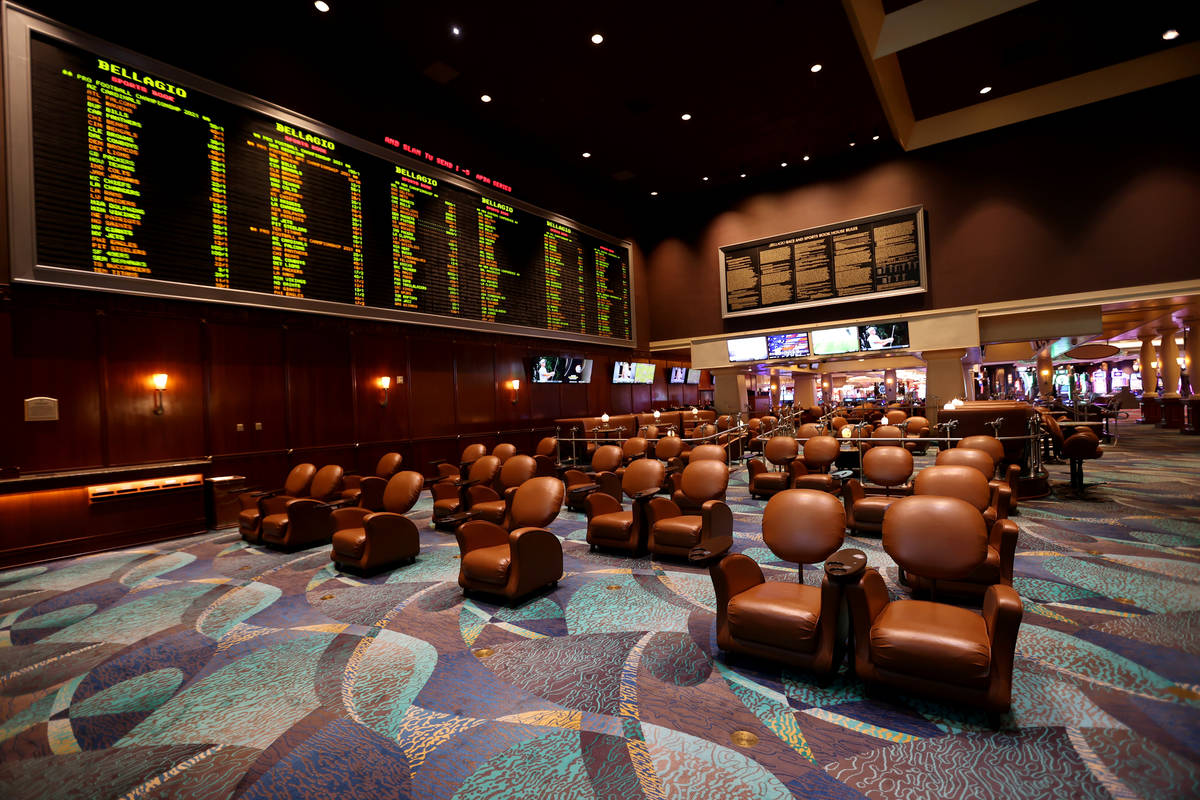 The sportsbook at the Bellagio on Monday, June 1, 2020. (K.M. Cannon/Las Vegas Review-Journal) ...
