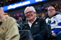 In this Jan. 3, 2020, file photo, Golden Knights owner Bill Foley watches the action as Army pl ...