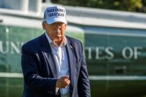 President Donald Trump arrives at the White House in Washington on Sunday, July 26, 2020, from ...