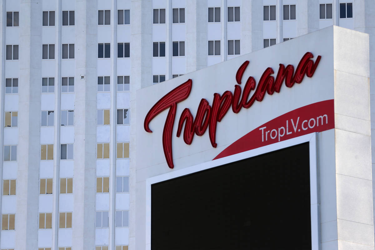 Tropicana hotel-casino in Las Vegas, Monday, July 27, 2020. (Erik Verduzco / Las Vegas Review-J ...