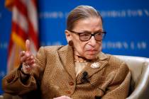 FILE - In this Feb. 10, 2020, file photo U.S. Supreme Court Associate Justice Ruth Bader Ginsbu ...