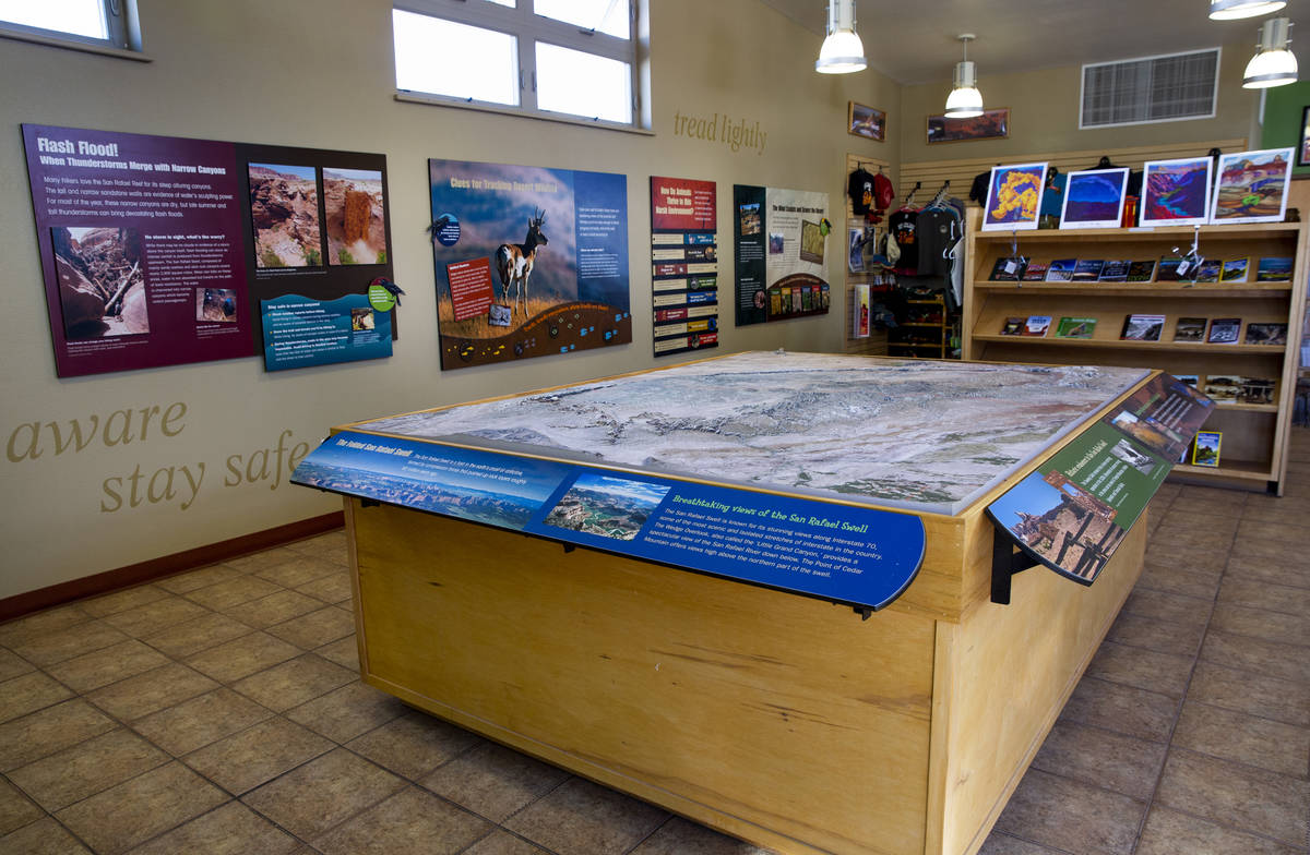 A small visitor's center at Goblin Valley State Park. The random peculiarity of the hoodoo shap ...