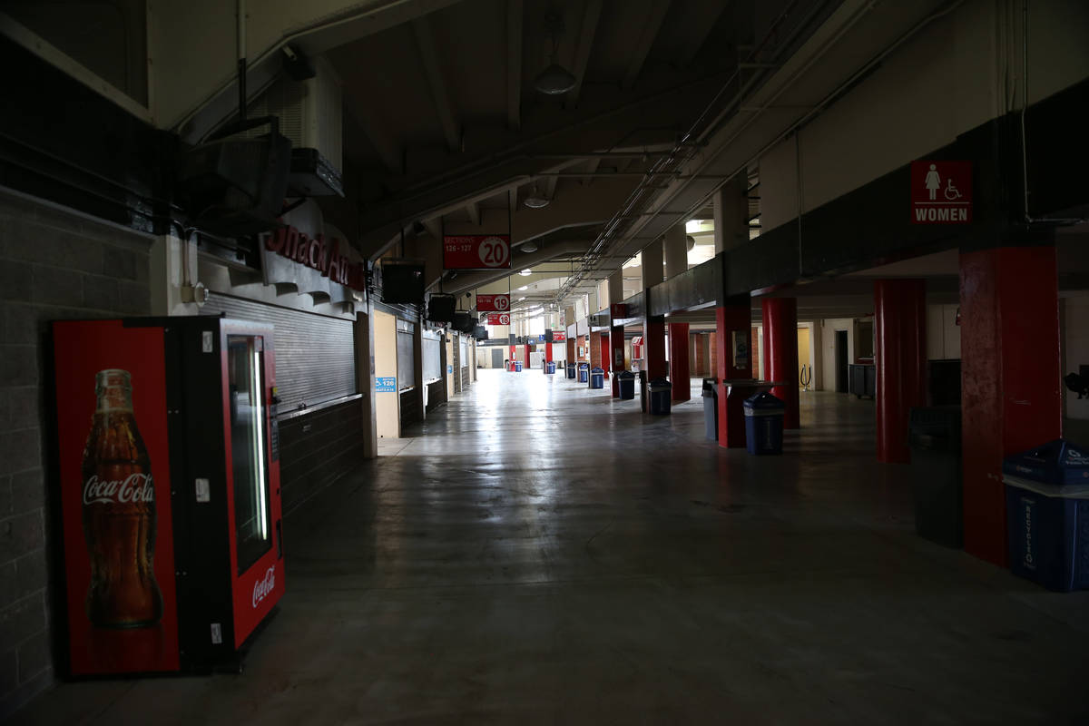 The concourse at Sam Boyd Stadium in Las Vegas, Thursday, Nov. 21, 2019. (Erik Verduzco / Las V ...