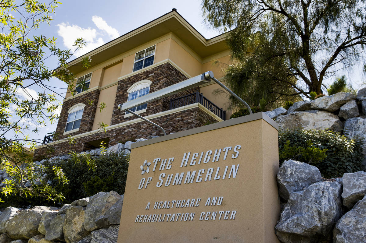 The exterior of The Heights of Summerlin, where there have been numerous deaths due to COVID-19 ...
