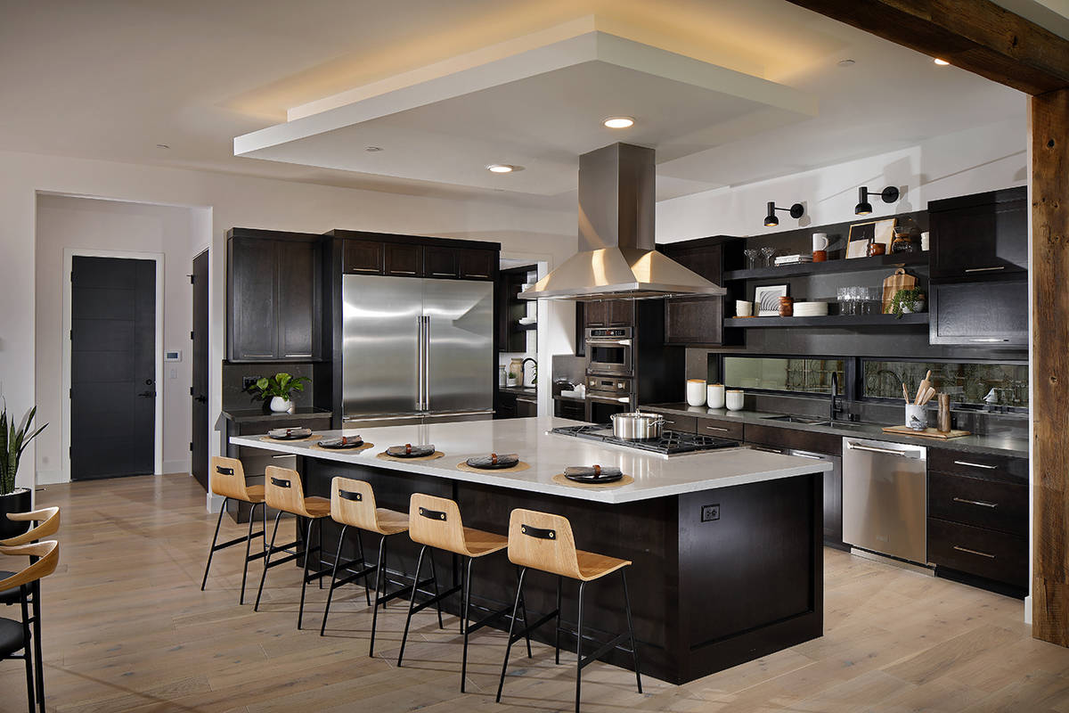 Built by Pardee Homes, the Sandalwood Plan Two kitchen was designed by PCBC Gold Nugget Interio ...