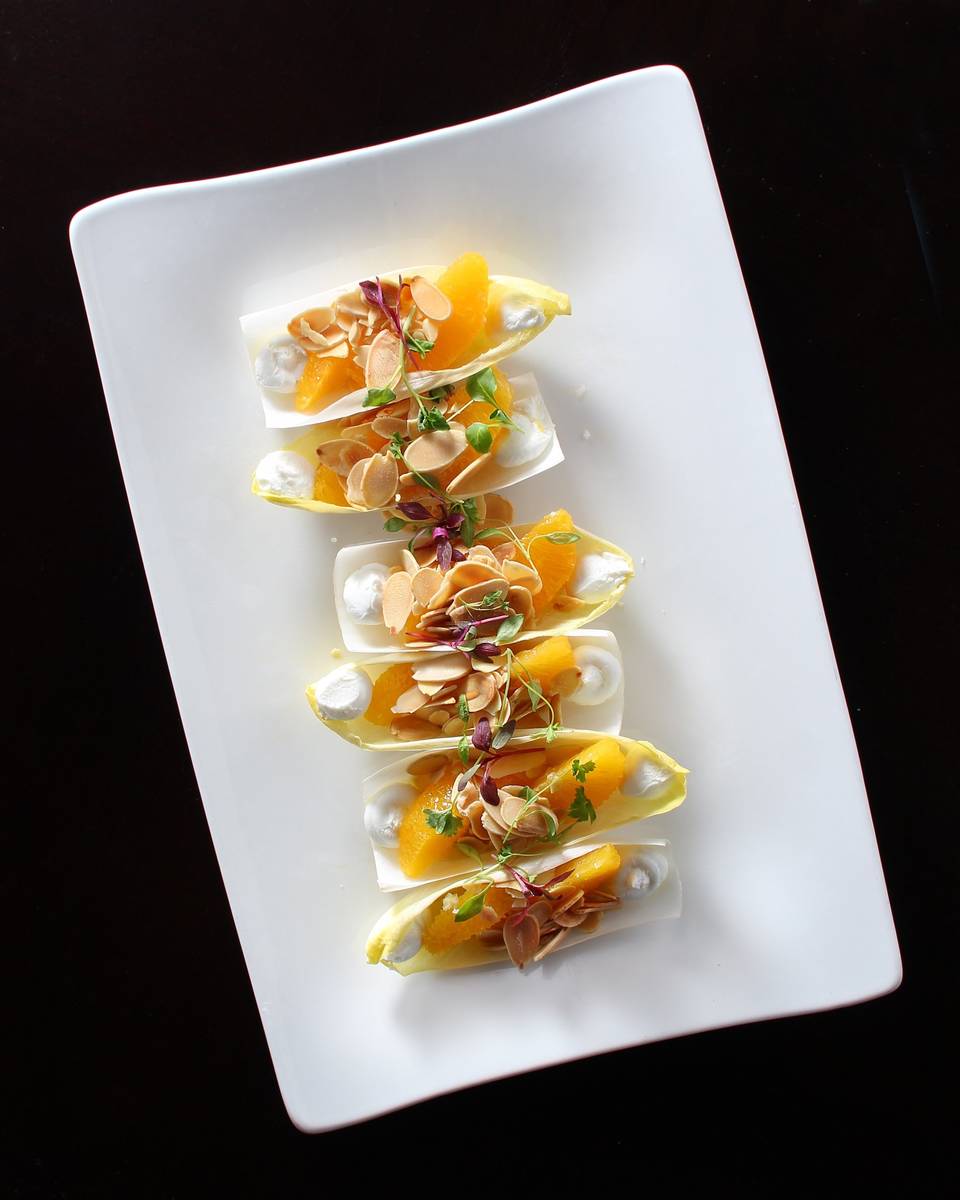 Goat-cheese-and-orange-stuffed Belgian endive served during Sangria Hour at Jaleo. (Jaleo)