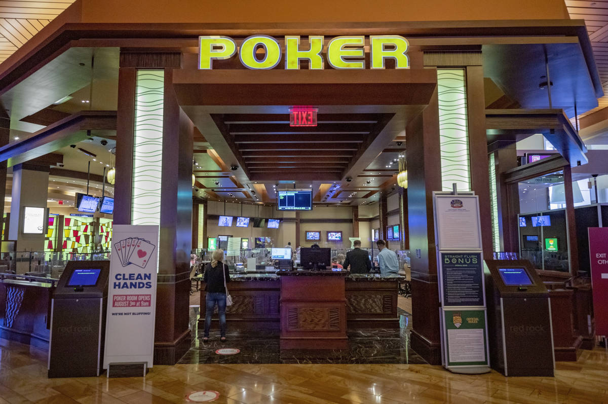 The Red Rock Resort poker room is seen open for eight-handed games, in Las Vegas on Monday, Aug ...