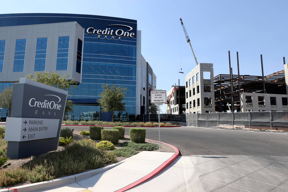 Construction continues Credit One Bank's corporate campus expansion project Wednesday, Aug. 5, ...